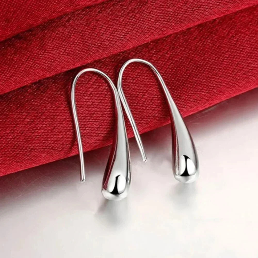 925 Sterling Silver Teardrop Waterdrop Earrings